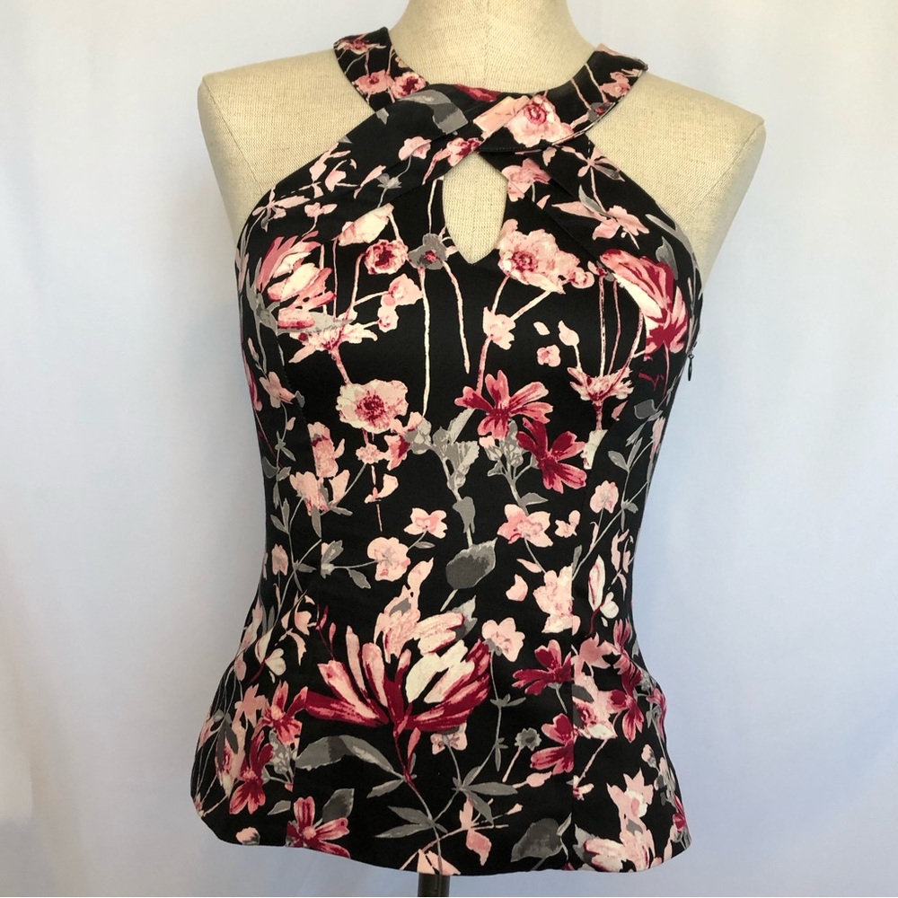 White House Black Market Pink And Black Sleeveless Top NWOT